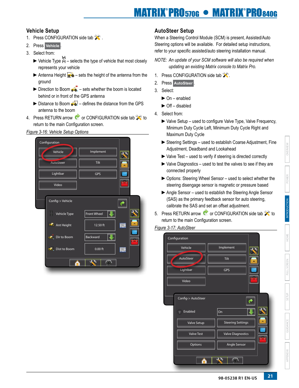 Vehicle setup, Autosteer setup, Vehicle setup autosteer setup | TeeJet Matrix Pro 840G User Manual User Manual | Page 28 / 127