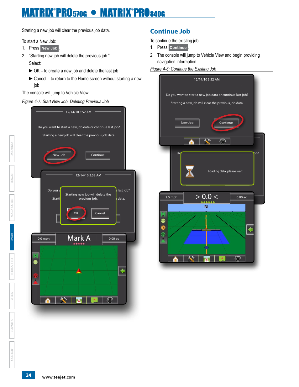 Continue job, Mark a | TeeJet Matrix Pro 840G User Manual User Manual | Page 31 / 127