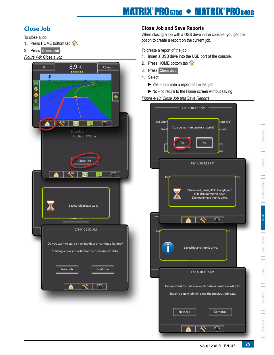Close job, Close job and save reports, Figure 4-9: close a job | TeeJet Matrix Pro 840G User Manual User Manual | Page 32 / 127
