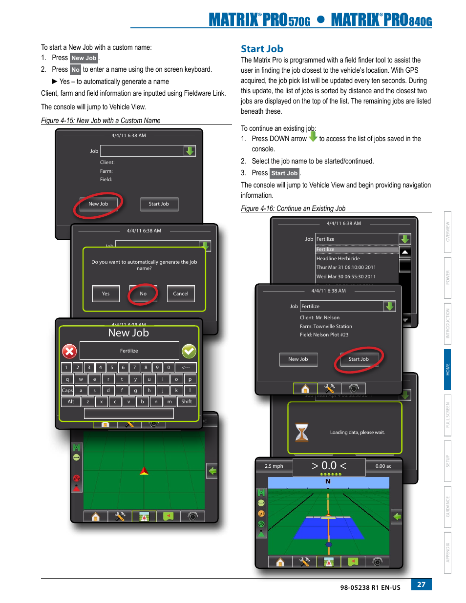 Start job, Mark a, New job | Press | TeeJet Matrix Pro 840G User Manual User Manual | Page 34 / 127