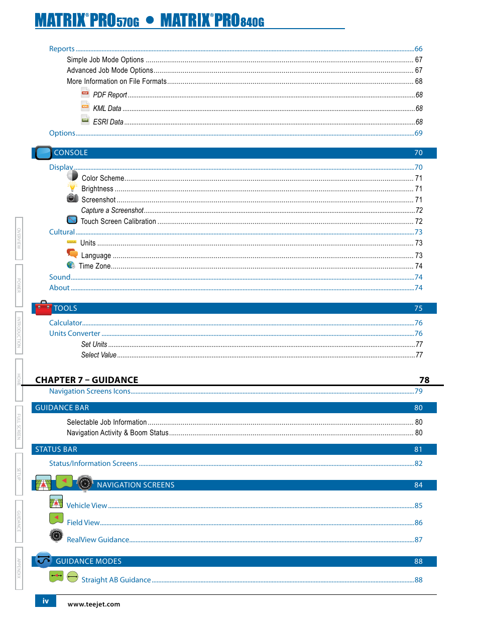 Chapter 7 – guidance 78 | TeeJet Matrix Pro 840G User Manual User Manual | Page 5 / 127