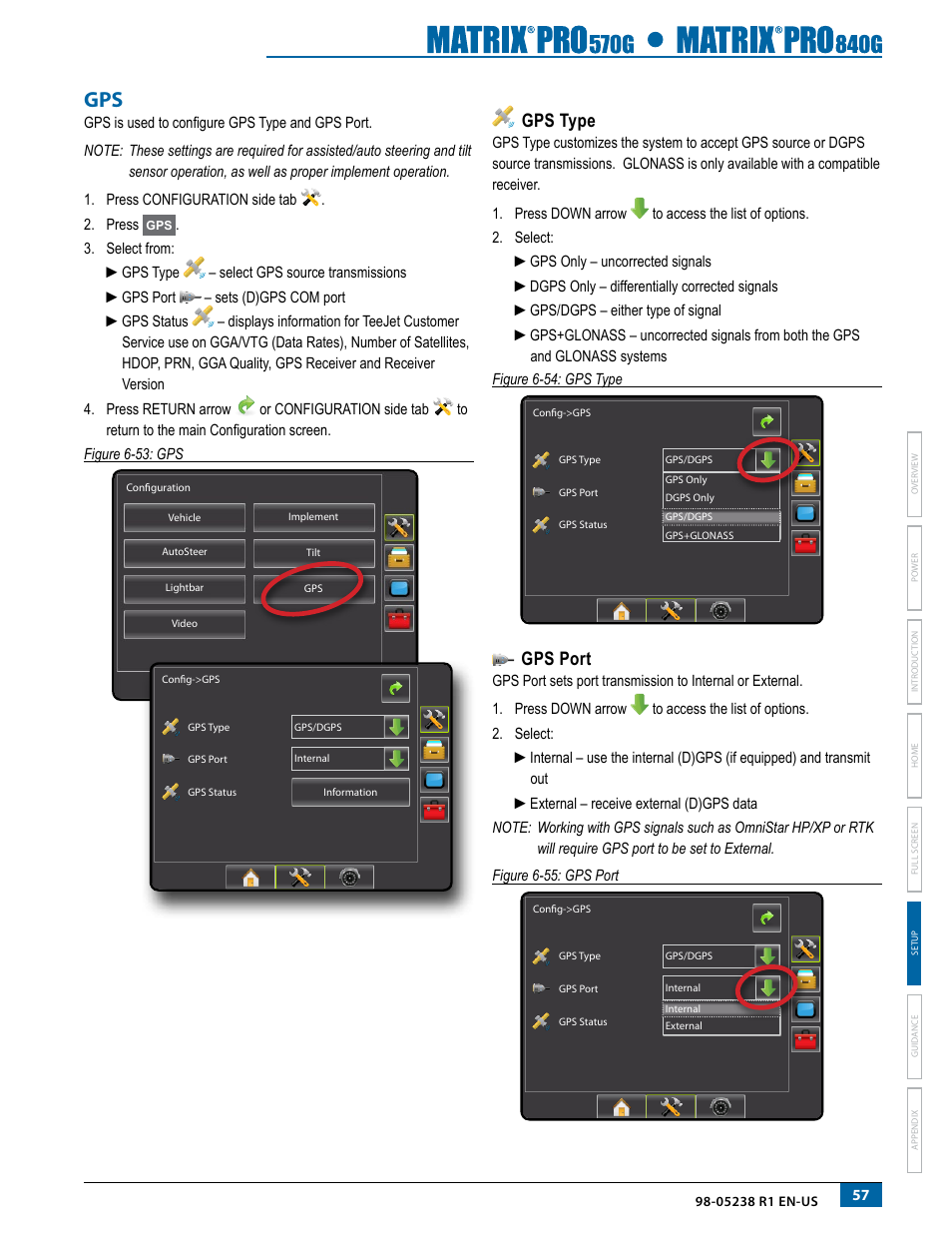 Gps type, Gps port, Gps type gps port | TeeJet Matrix Pro 840G User Manual User Manual | Page 64 / 127