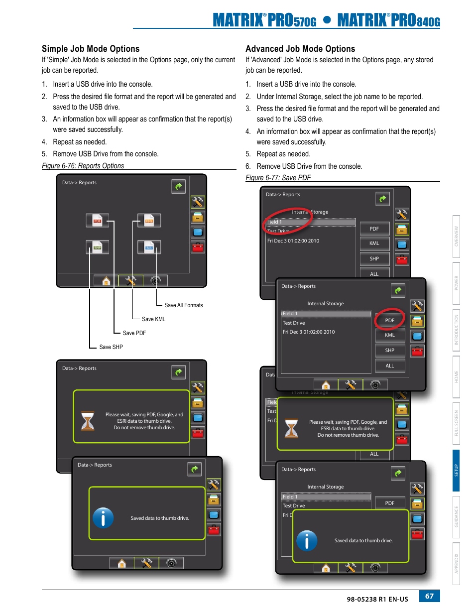 Simple job mode options, Advanced job mode options, Simple job mode options advanced job mode options | TeeJet Matrix Pro 840G User Manual User Manual | Page 74 / 127