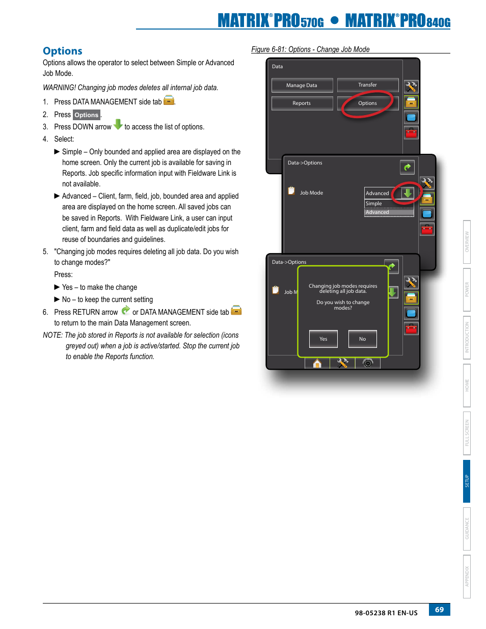 Options | TeeJet Matrix Pro 840G User Manual User Manual | Page 76 / 127