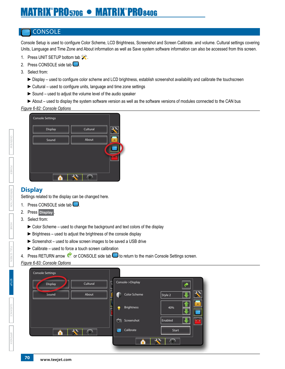Console, Display | TeeJet Matrix Pro 840G User Manual User Manual | Page 77 / 127