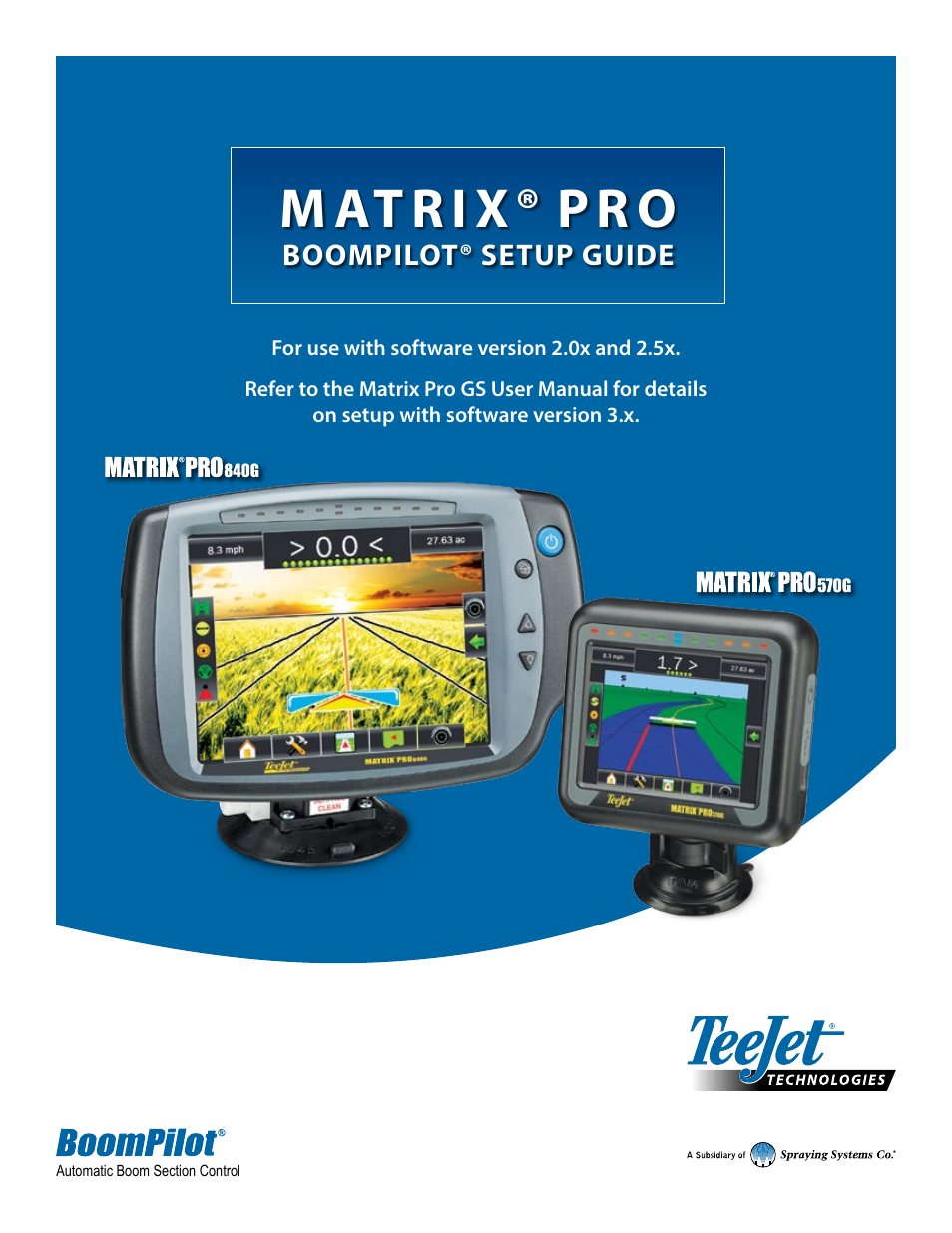 TeeJet Matrix Pro 840G BoomPilot Setup User Manual | 16 pages