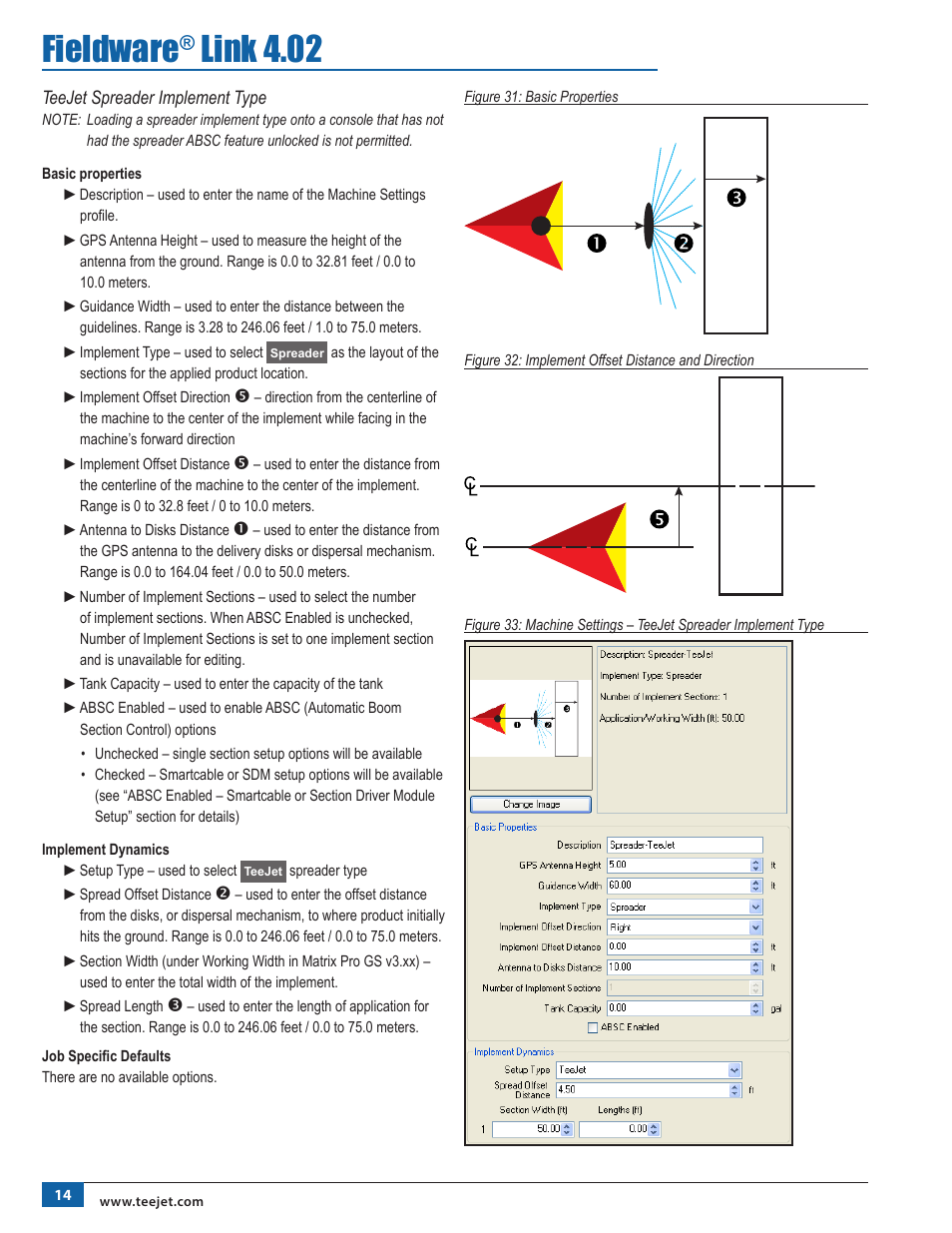 Teejet spreader implement type, Fieldware, Link 4.02 | TeeJet Fieldware Link User Manual | Page 18 / 36