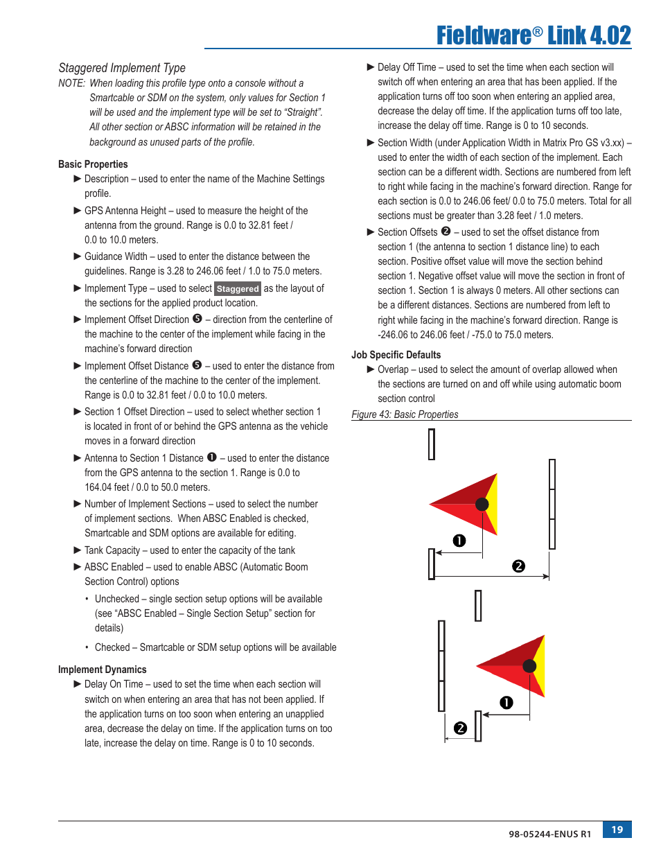 Staggered implement type, Fieldware, Link 4.02 | TeeJet Fieldware Link User Manual | Page 23 / 36
