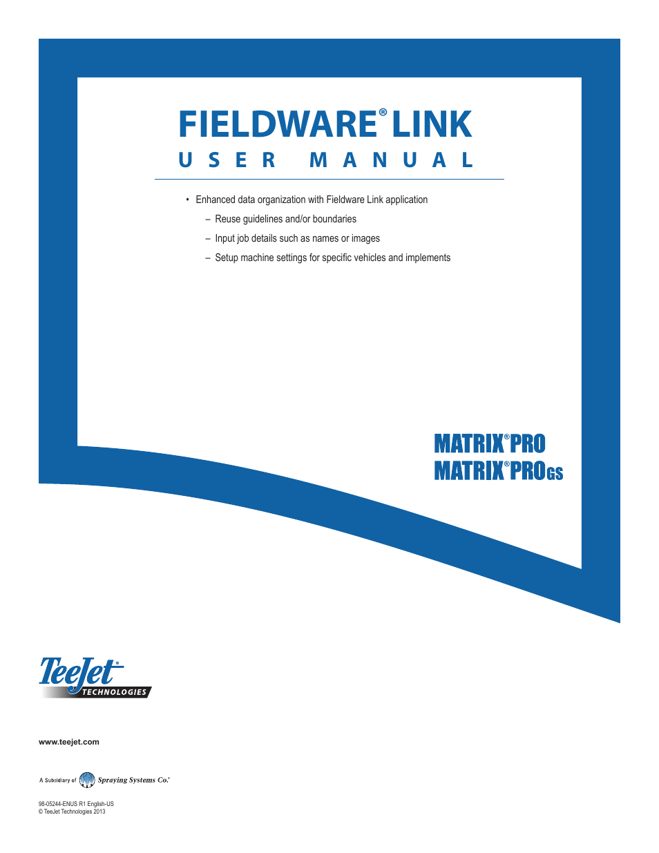 Fieldware, Link | TeeJet Fieldware Link User Manual | Page 36 / 36