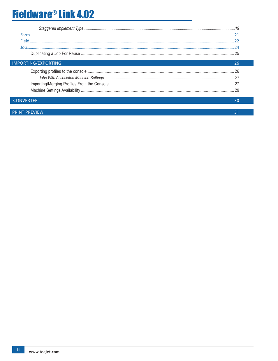 Fieldware, Link 4.02 | TeeJet Fieldware Link User Manual | Page 4 / 36