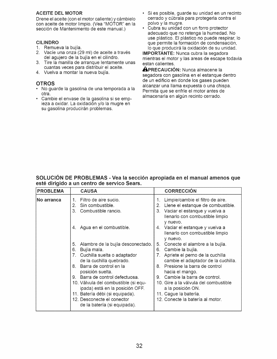 Otros | Craftsman 917.388201 User Manual | Page 32 / 44