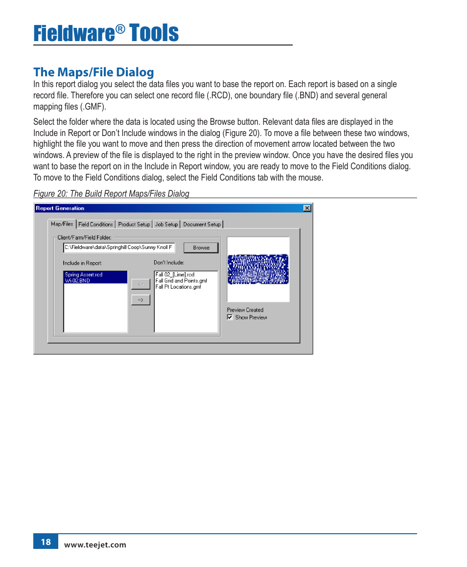 Tools, Fieldware | TeeJet Fieldware Tool User Manual | Page 22 / 48