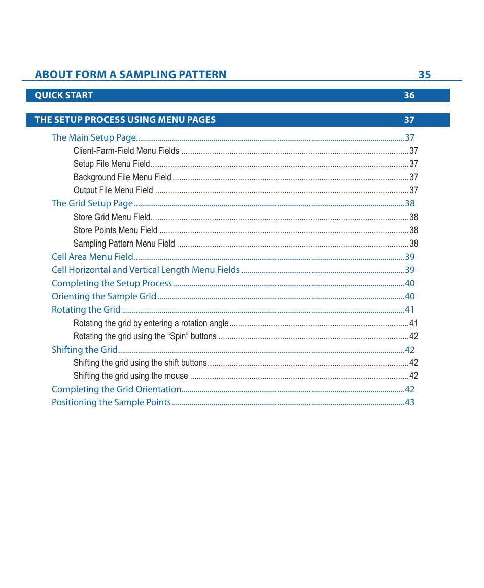 About form a sampling pattern 35 | TeeJet Fieldware Tool User Manual | Page 3 / 48