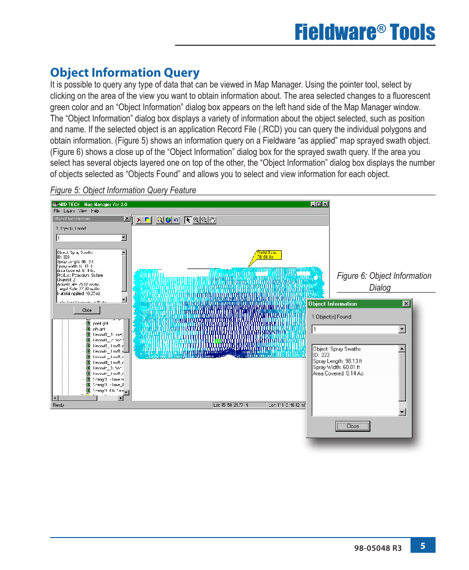 Fieldware, Tools, Object information query | TeeJet Fieldware Tool User Manual | Page 9 / 48