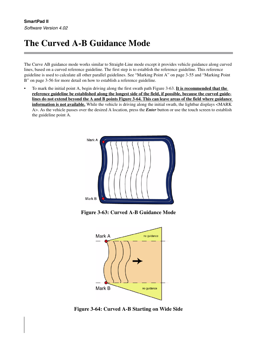 The curved a-b guidance mode | TeeJet GuideLine SmartPad II User Manual | Page 102 / 198