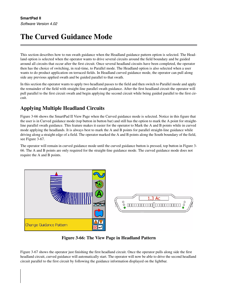 The curved guidance mode, Applying multiple headland circuits | TeeJet GuideLine SmartPad II User Manual | Page 104 / 198