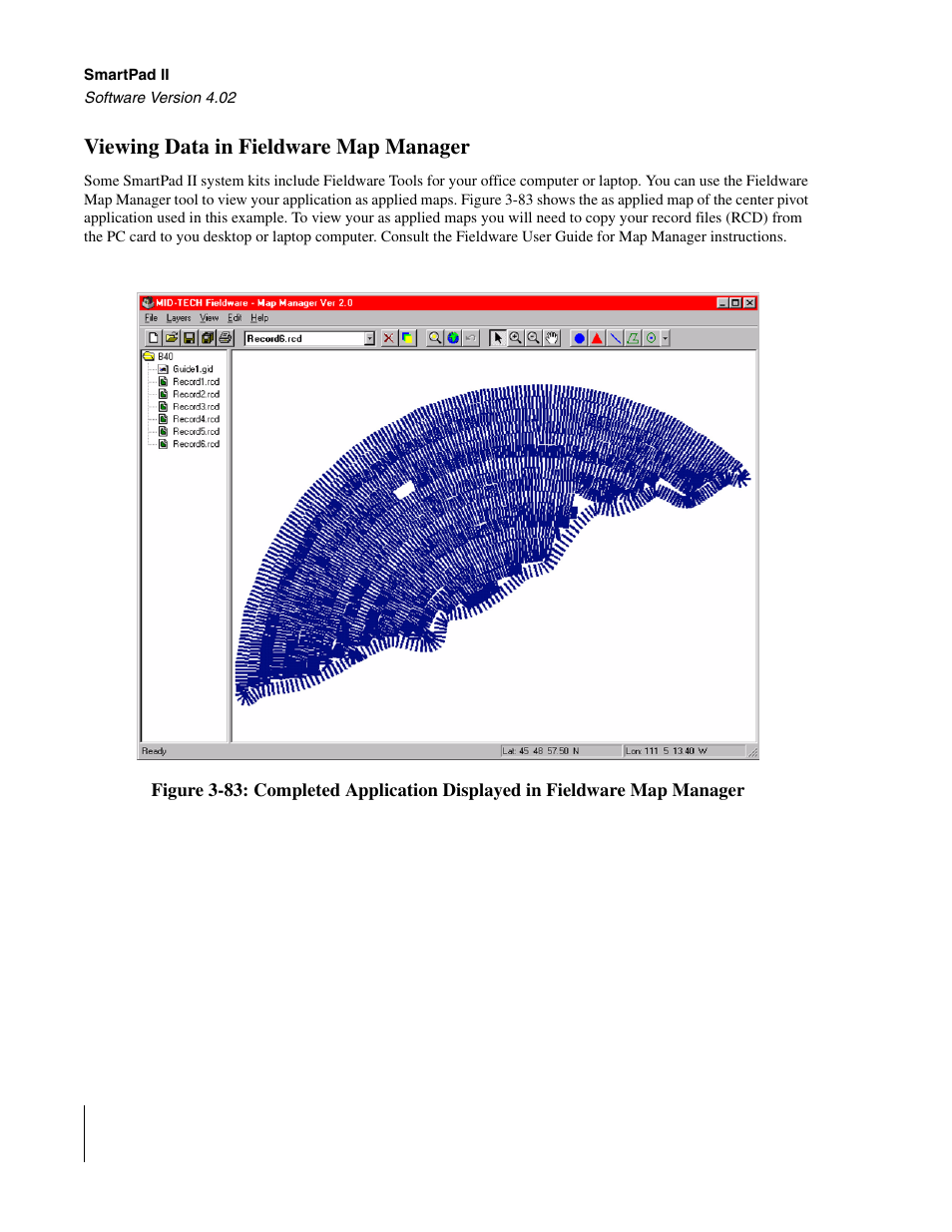 Viewing data in fieldware map manager | TeeJet GuideLine SmartPad II User Manual | Page 114 / 198
