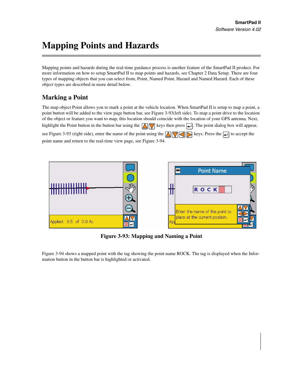 Mapping points and hazards, Marking a point | TeeJet GuideLine SmartPad II User Manual | Page 121 / 198