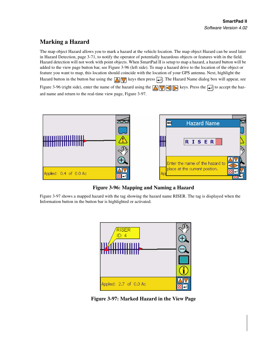 Marking a hazard | TeeJet GuideLine SmartPad II User Manual | Page 123 / 198