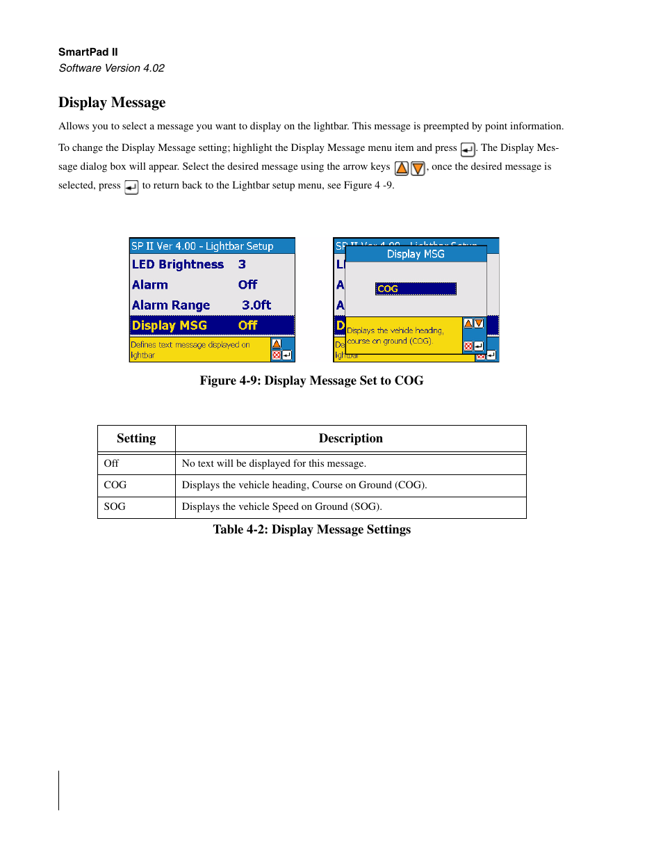 Display message | TeeJet GuideLine SmartPad II User Manual | Page 140 / 198