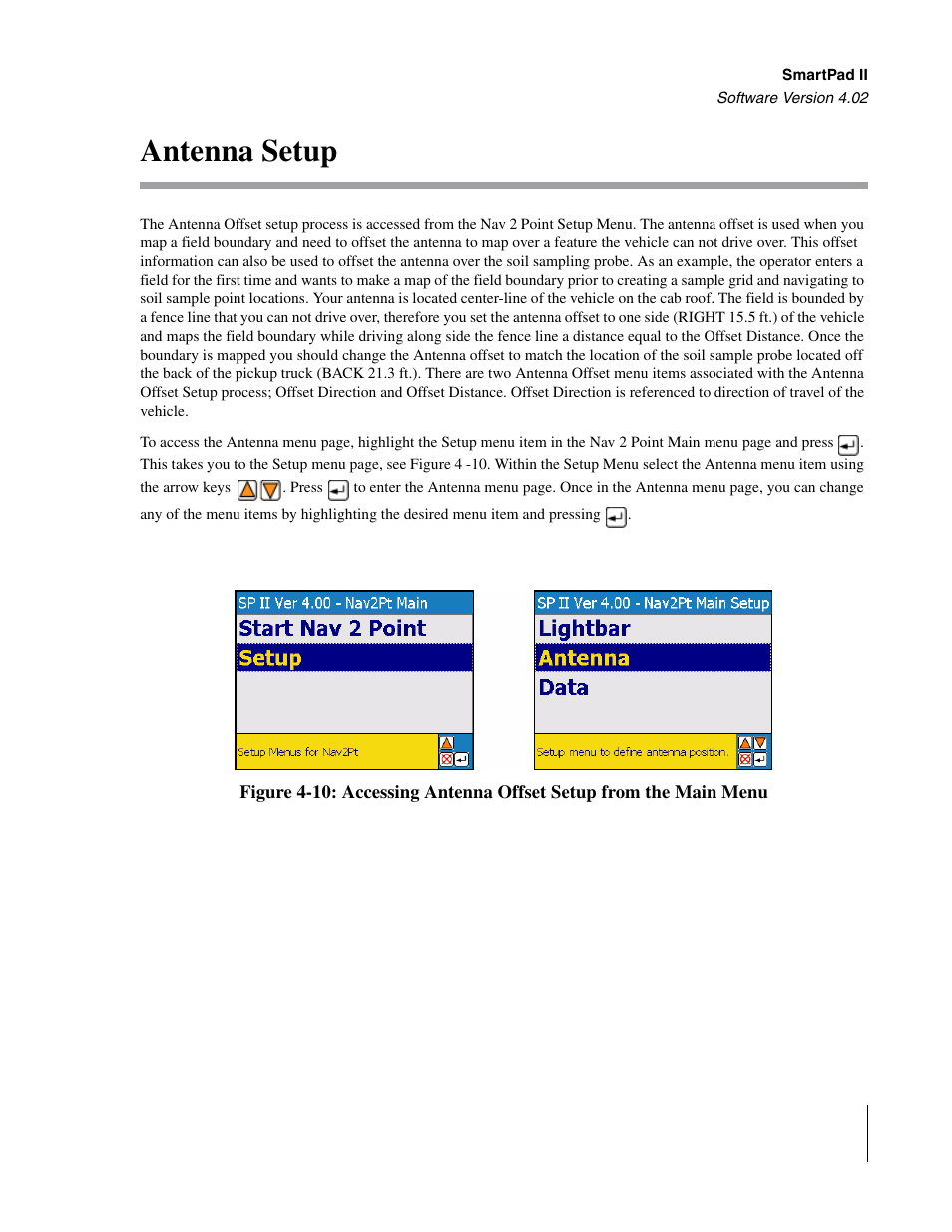 Antenna setup | TeeJet GuideLine SmartPad II User Manual | Page 141 / 198