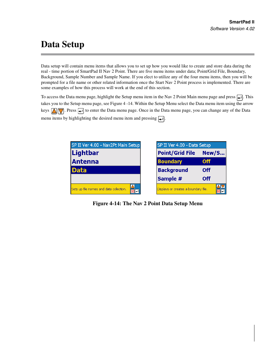 Data setup | TeeJet GuideLine SmartPad II User Manual | Page 145 / 198