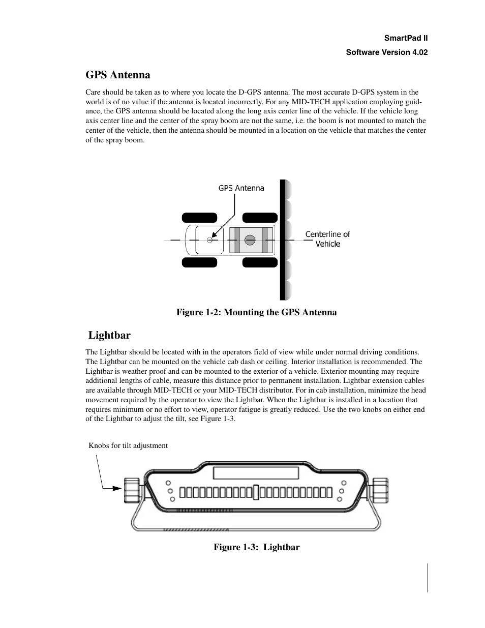 Gps antenna, Lightbar, Gps antenna lightbar | TeeJet GuideLine SmartPad II User Manual | Page 15 / 198