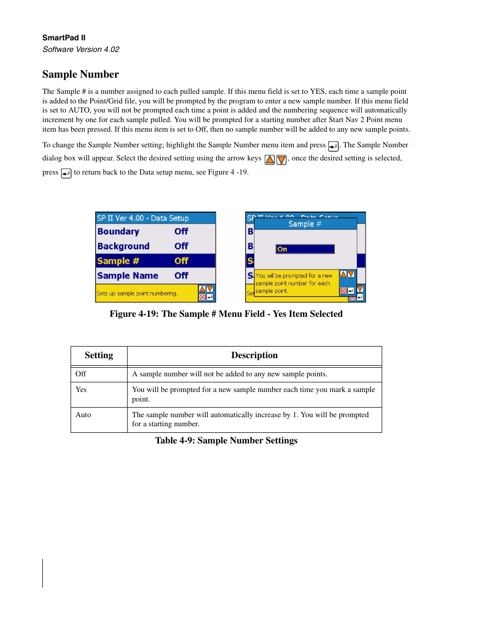 Sample number | TeeJet GuideLine SmartPad II User Manual | Page 150 / 198