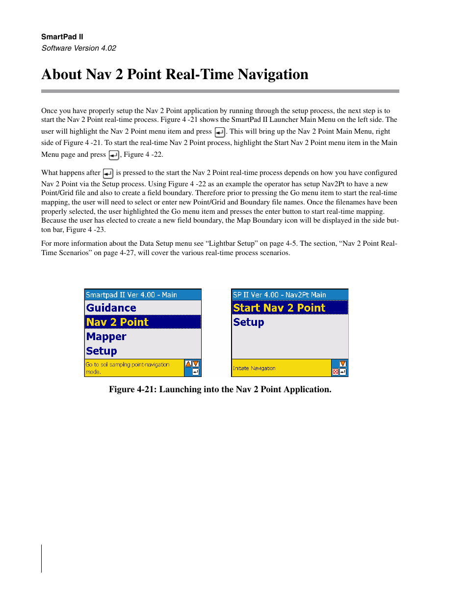 About nav 2 point real-time navigation | TeeJet GuideLine SmartPad II User Manual | Page 152 / 198