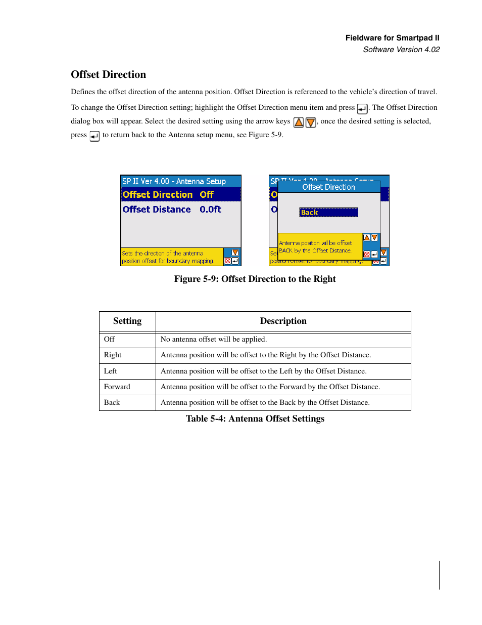 Offset direction | TeeJet GuideLine SmartPad II User Manual | Page 181 / 198