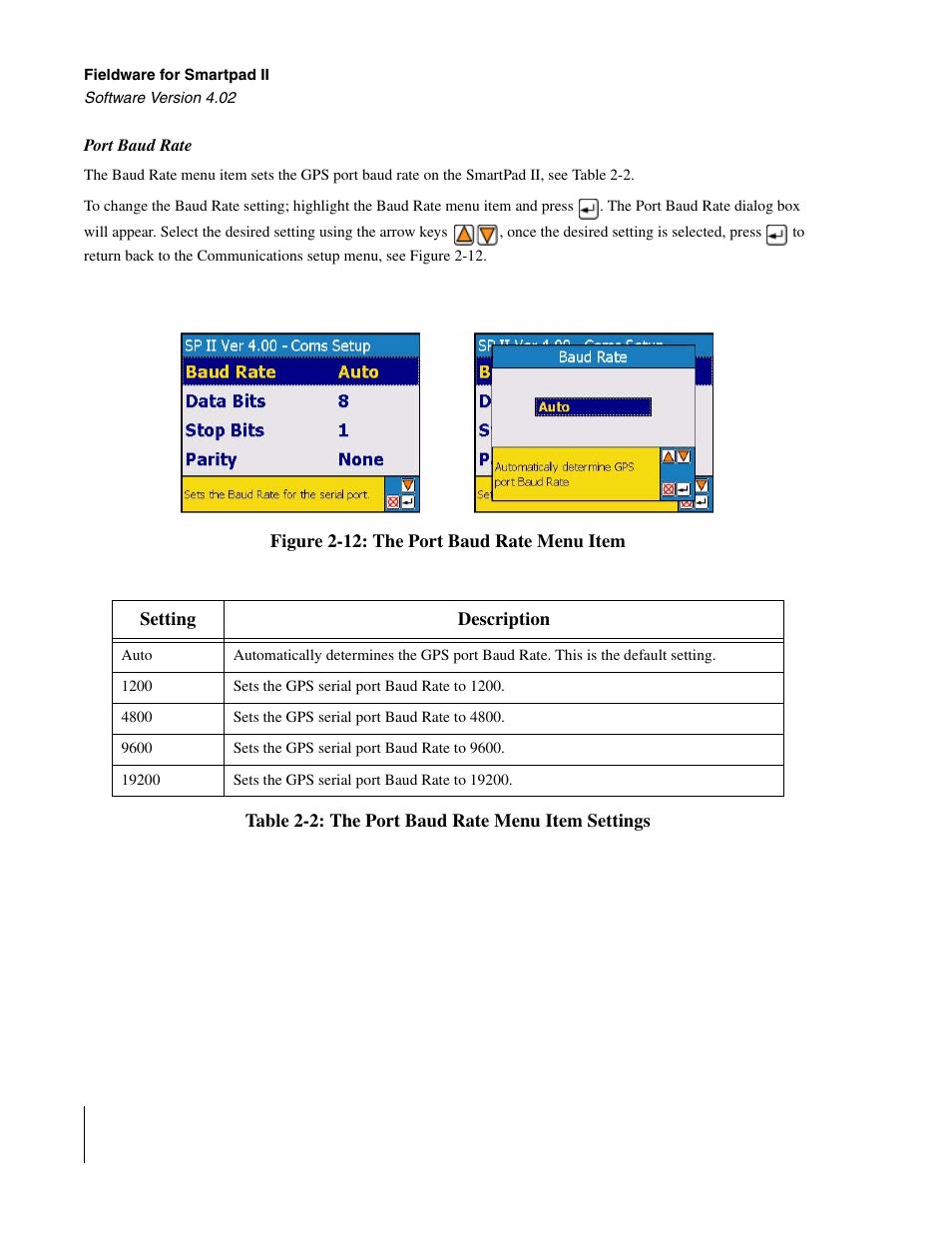 Port baud rate | TeeJet GuideLine SmartPad II User Manual | Page 34 / 198