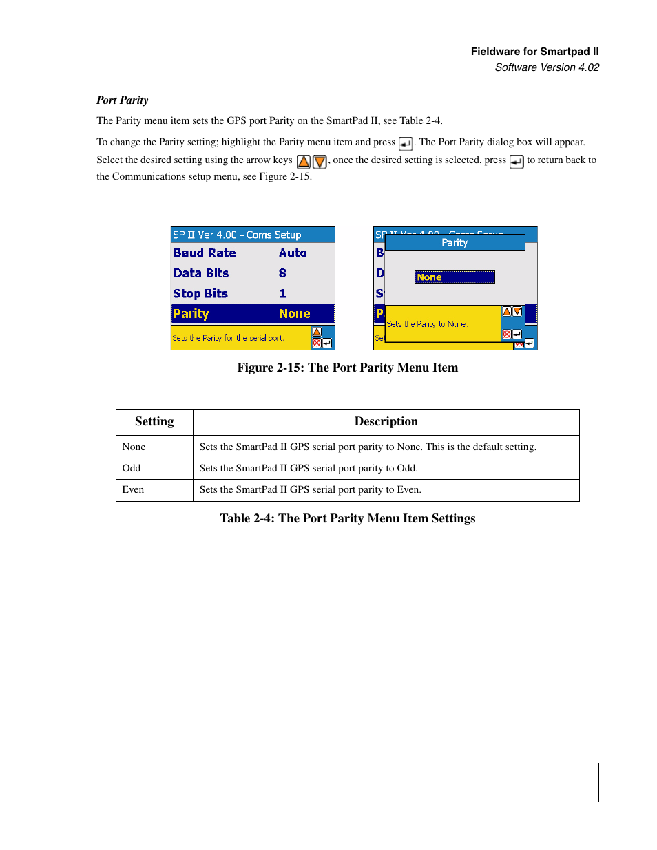 Port parity | TeeJet GuideLine SmartPad II User Manual | Page 37 / 198