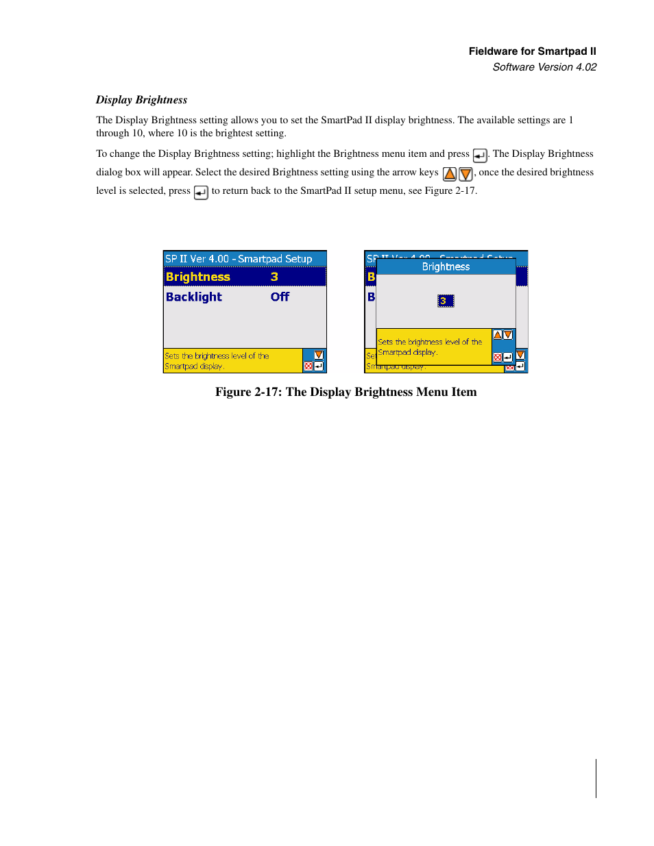 Display brightness | TeeJet GuideLine SmartPad II User Manual | Page 39 / 198