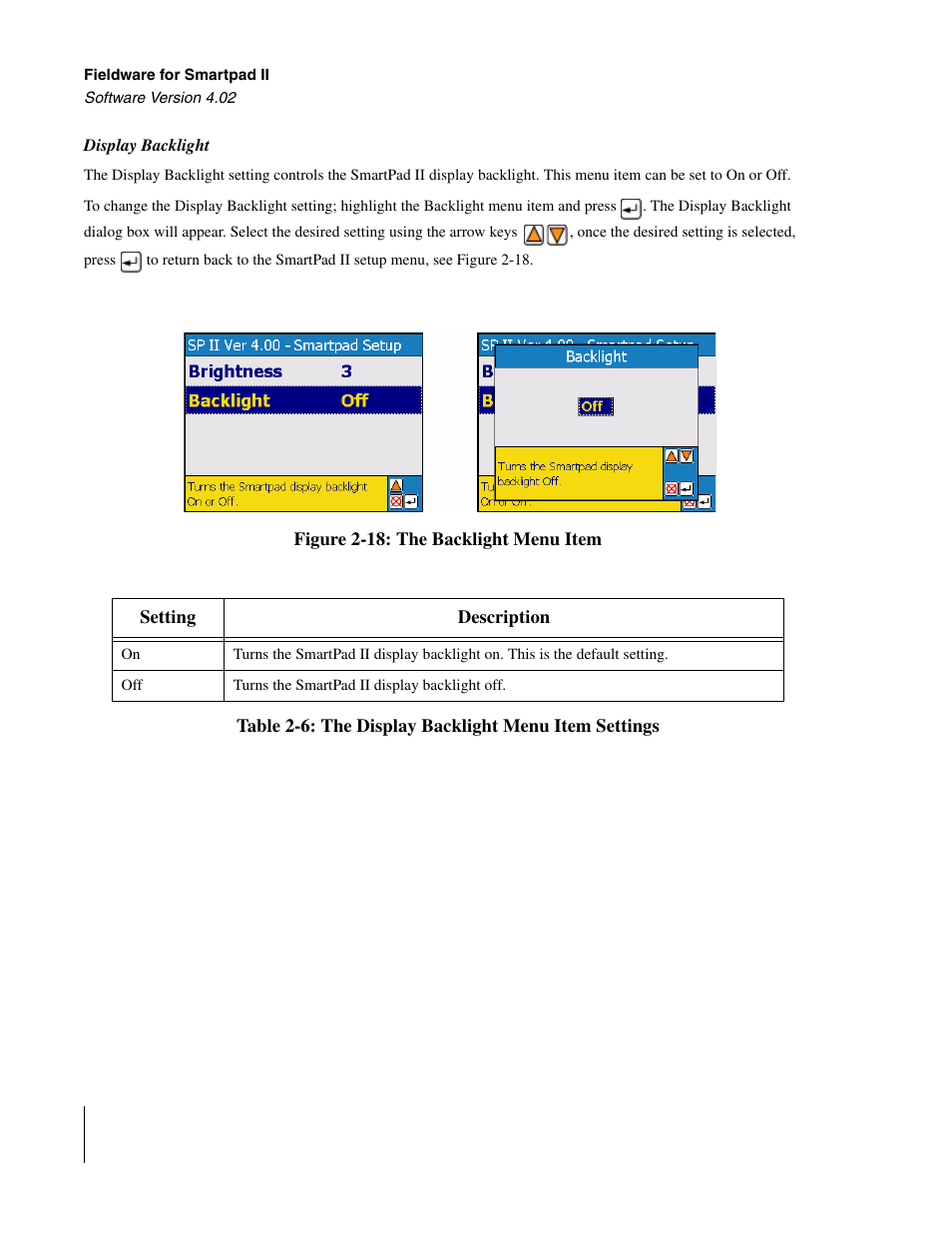 Display backlight | TeeJet GuideLine SmartPad II User Manual | Page 40 / 198