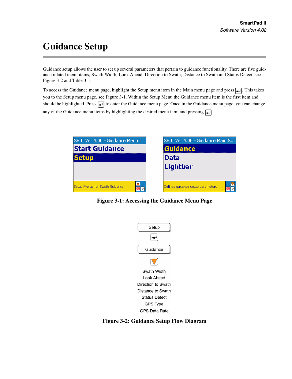 Guidance setup | TeeJet GuideLine SmartPad II User Manual | Page 57 / 198