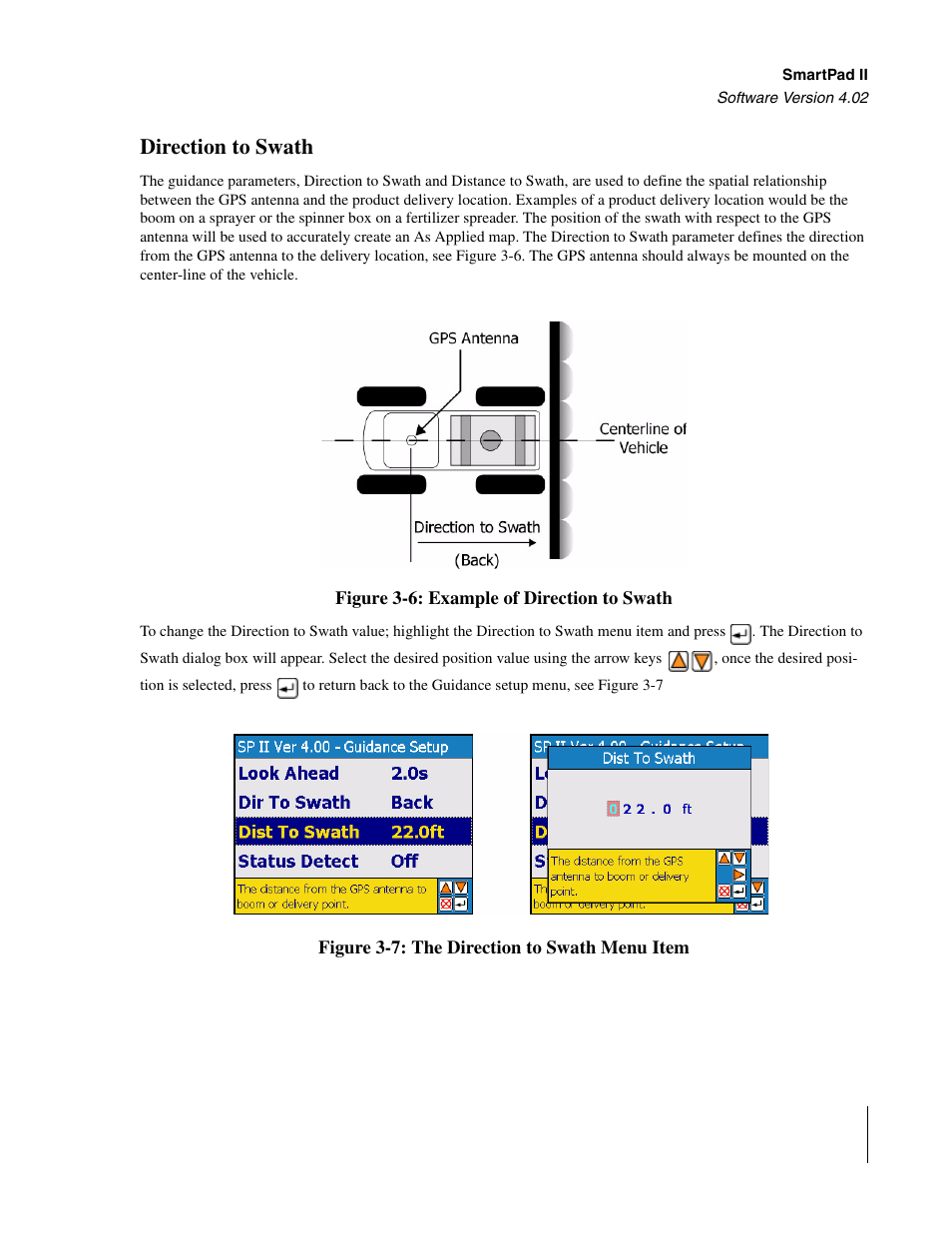 Direction to swath | TeeJet GuideLine SmartPad II User Manual | Page 61 / 198