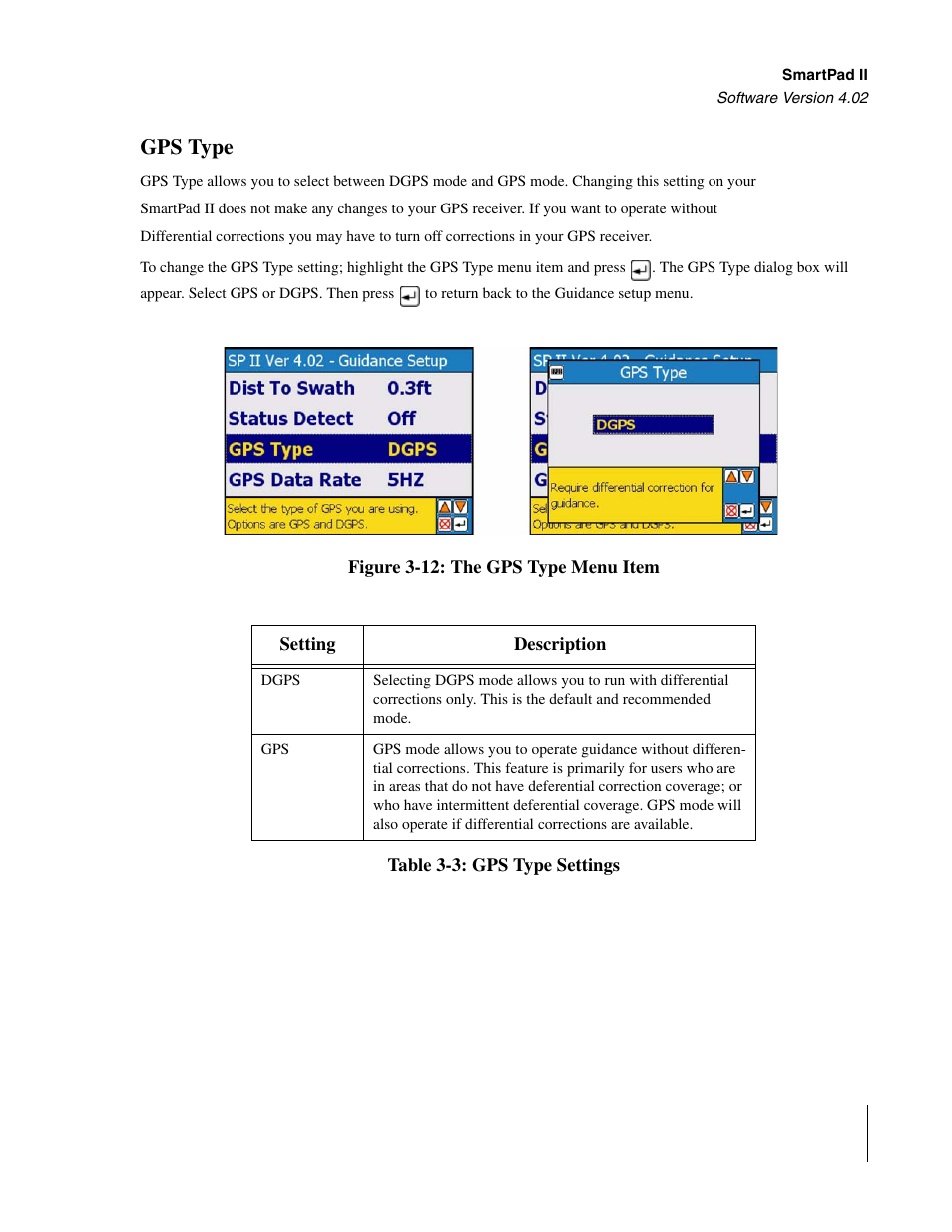 Gps type | TeeJet GuideLine SmartPad II User Manual | Page 65 / 198