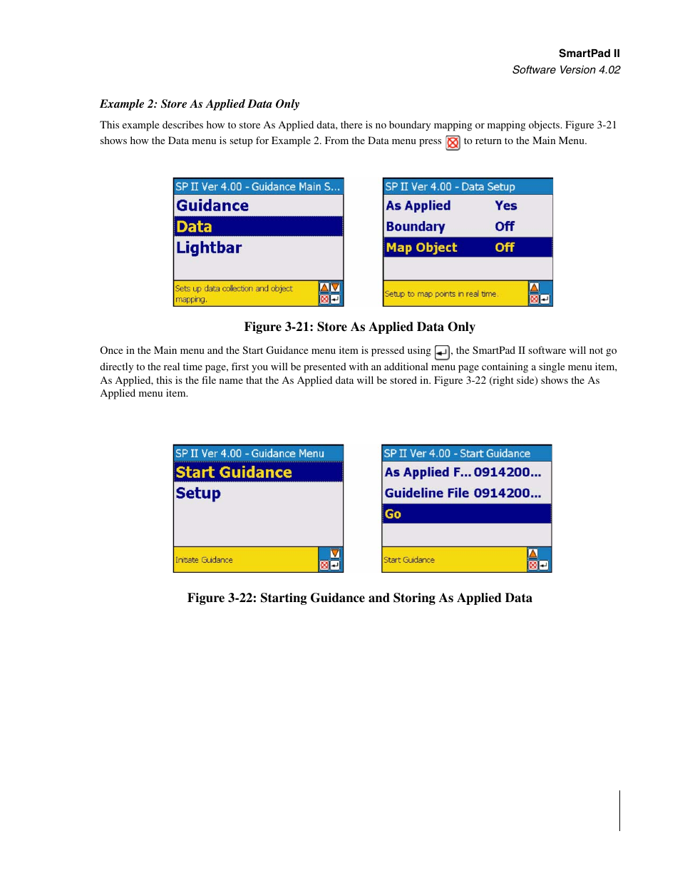 Example 2: store as applied data only | TeeJet GuideLine SmartPad II User Manual | Page 73 / 198