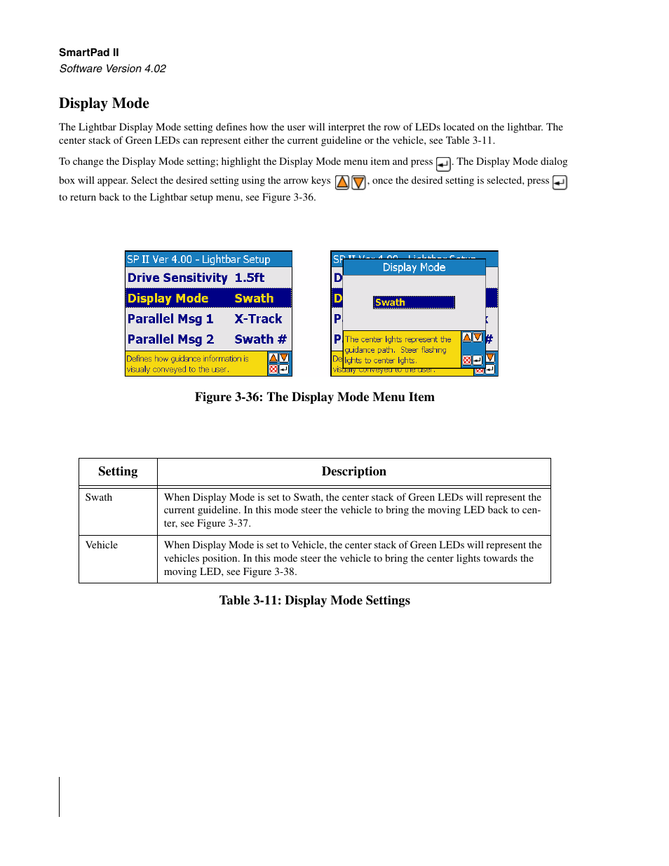 Display mode | TeeJet GuideLine SmartPad II User Manual | Page 82 / 198