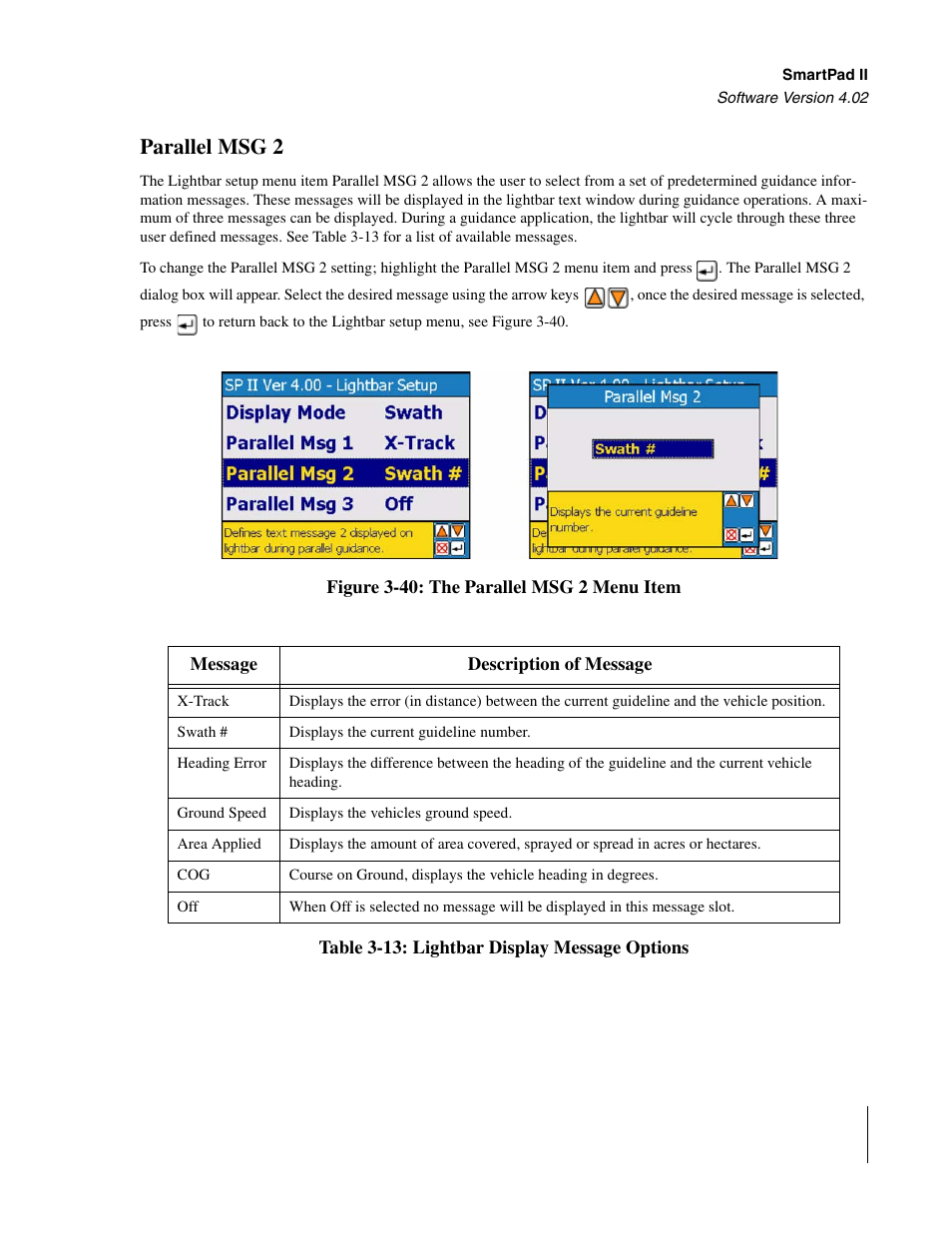 Parallel msg 2 | TeeJet GuideLine SmartPad II User Manual | Page 85 / 198