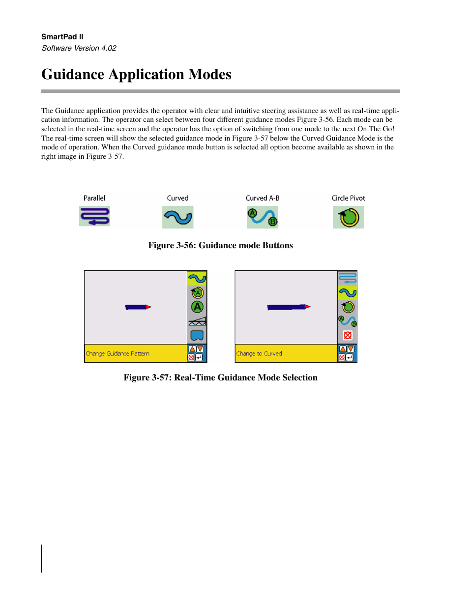 Guidance application modes | TeeJet GuideLine SmartPad II User Manual | Page 98 / 198