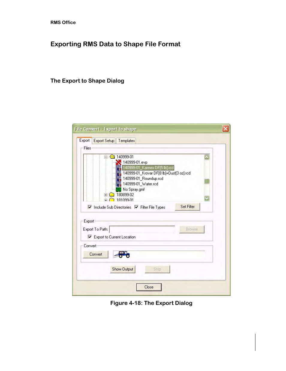 Exporting rms data to shape file format | TeeJet RMS Office User Manual | Page 101 / 120