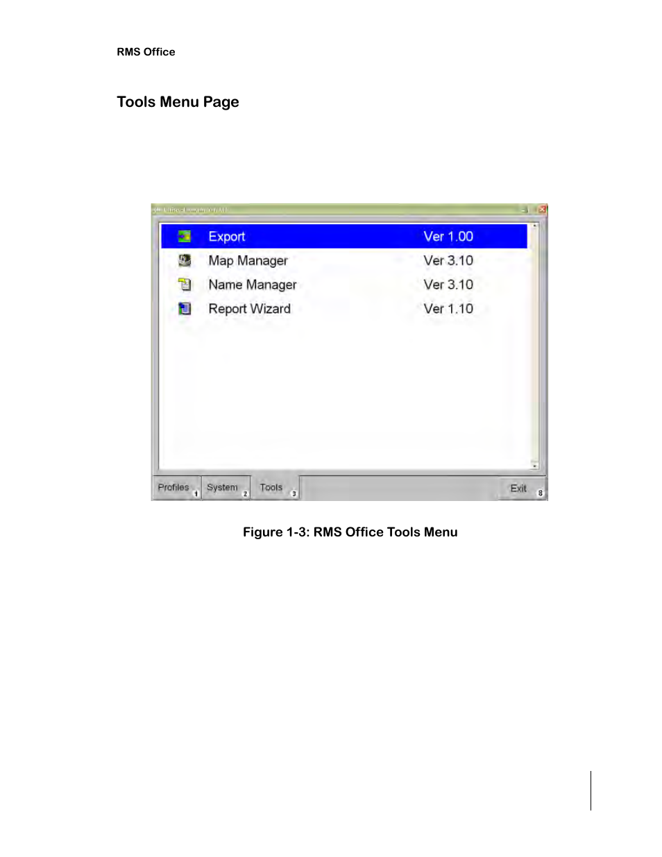 Tools menu page | TeeJet RMS Office User Manual | Page 13 / 120