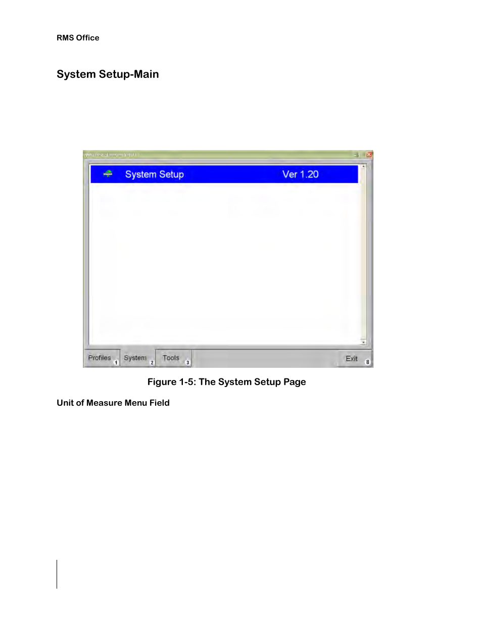 System setup-main | TeeJet RMS Office User Manual | Page 16 / 120