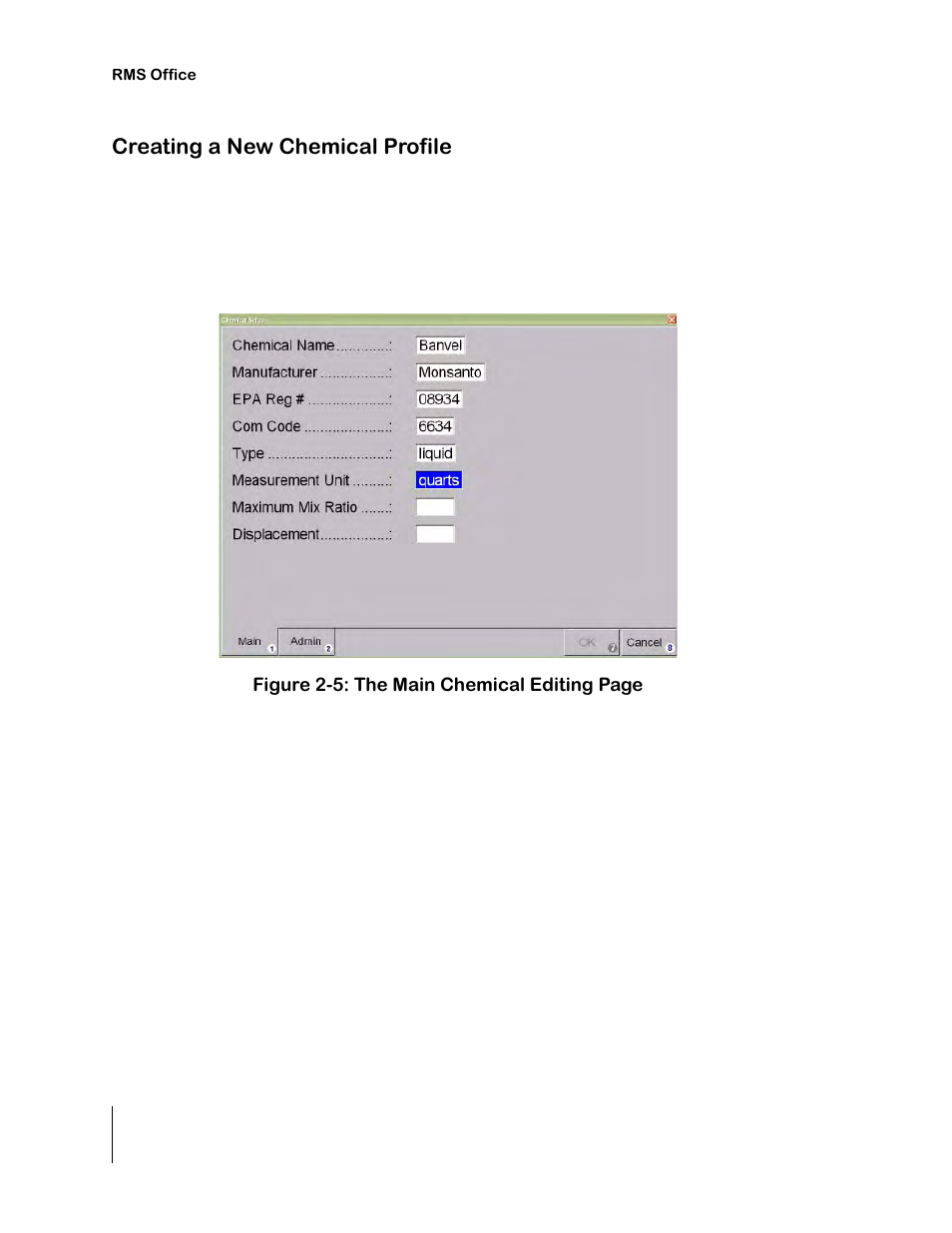 Creating a new chemical profile | TeeJet RMS Office User Manual | Page 26 / 120
