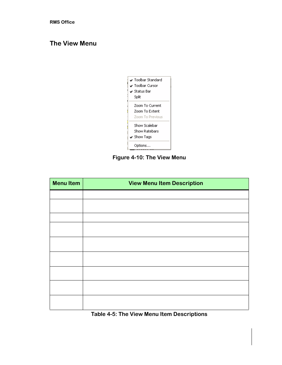 The view menu | TeeJet RMS Office User Manual | Page 93 / 120