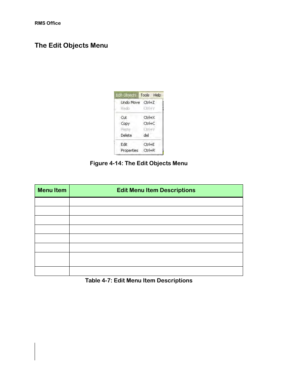 The edit objects menu | TeeJet RMS Office User Manual | Page 96 / 120
