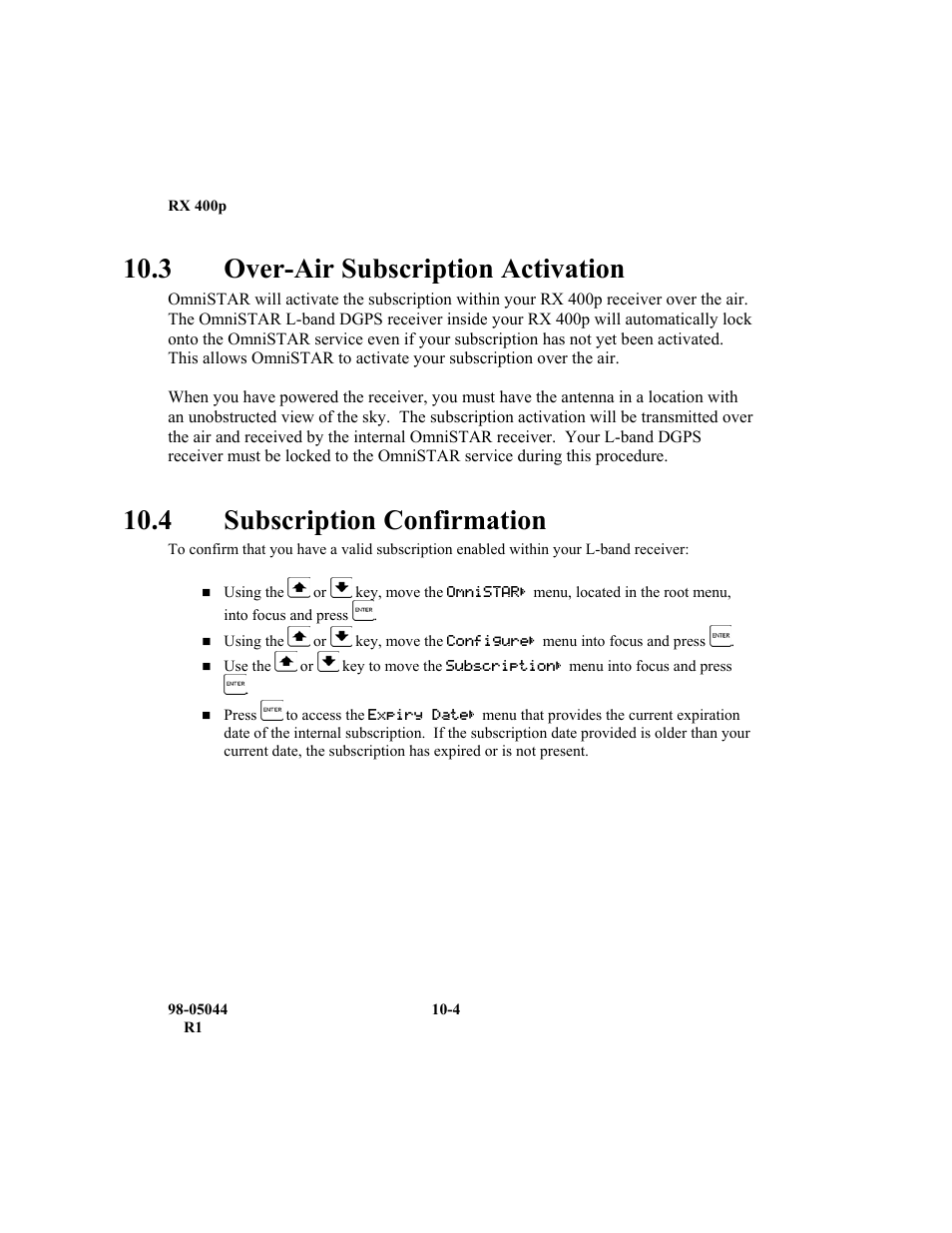 3 over-air subscription activation, 4 subscription confirmation | TeeJet RX 400p User Manual | Page 146 / 151