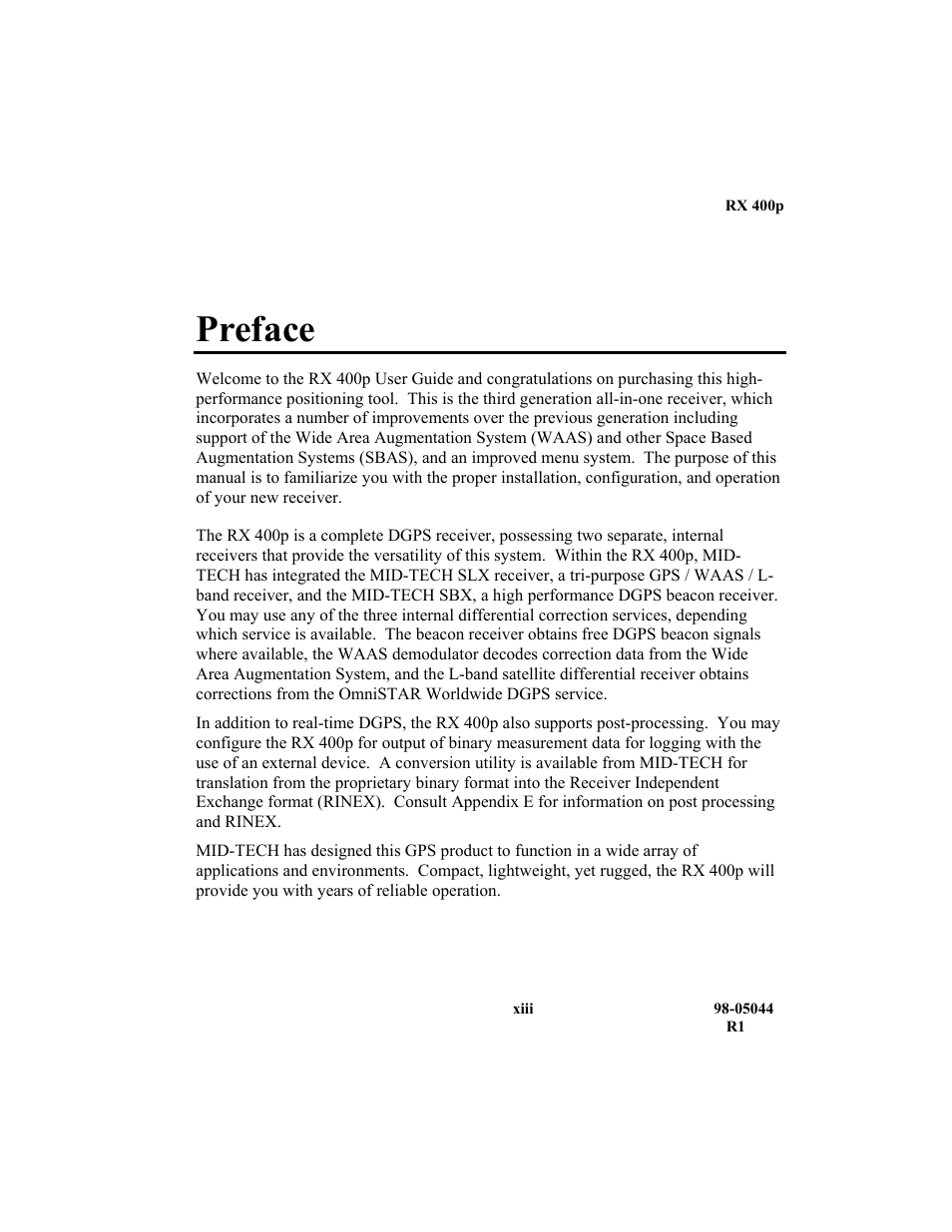 Preface | TeeJet RX 400p User Manual | Page 15 / 151