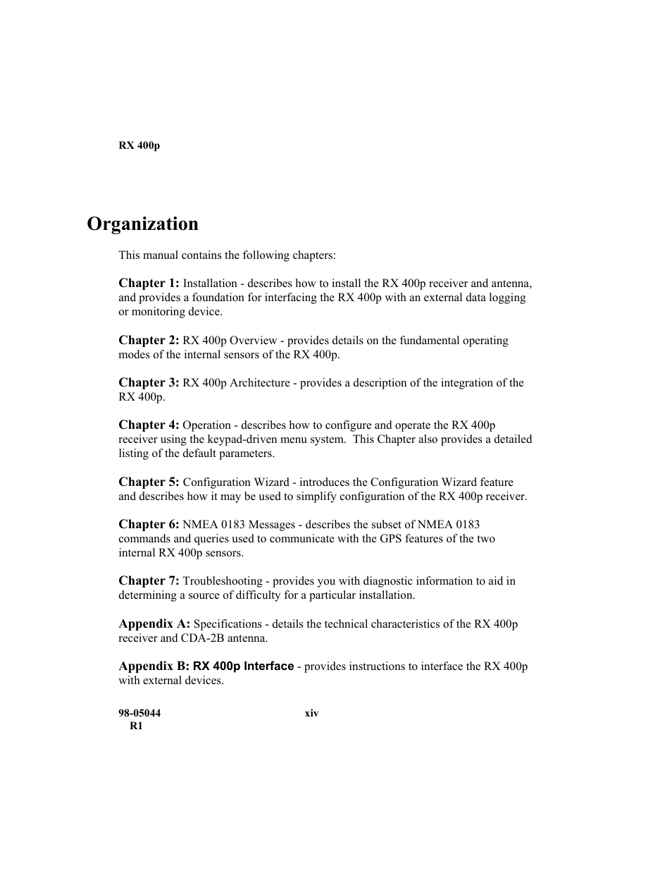 Organization | TeeJet RX 400p User Manual | Page 16 / 151